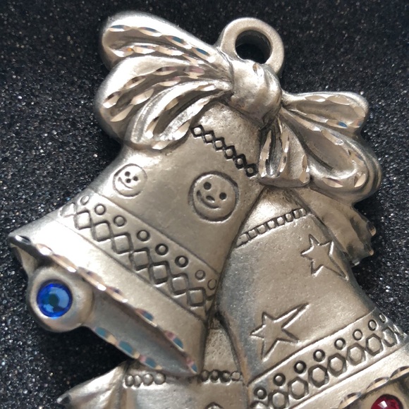 Pewter Christmas Bells Ornament - Picture 3 of 7